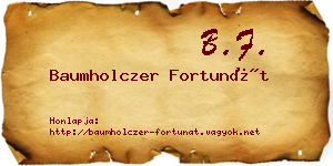 Baumholczer Fortunát névjegykártya